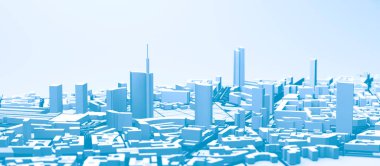 Milan merkez binaları ve gökdelenler. Lombardiya. İtalya. Milano 'nun merkezindeki sokaklar. Harita. Mimarlık. 3d oluşturma