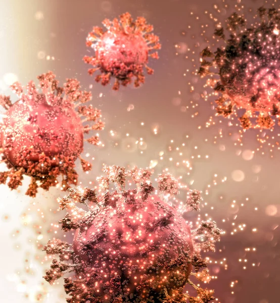 Varianta Viru Koronavirus Bodový Protein Omicron Covid Pod Mikroskopem Sars — Stock fotografie