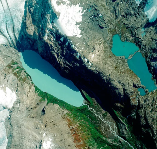 Δορυφορική Θέα Ενός Παγετώνα Αλάσκα Ούσα Λιώνει Πάγος Αλλαγή Του — Φωτογραφία Αρχείου