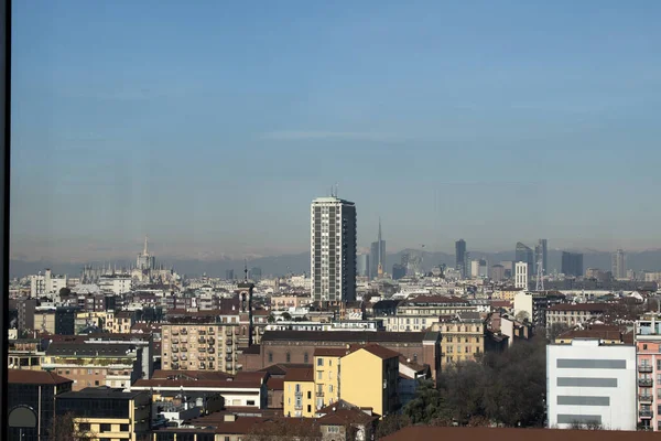 Mediolan Włochy 2021 Panorama Miasta Widziana Okien Wieży Fondazione Prada — Zdjęcie stockowe