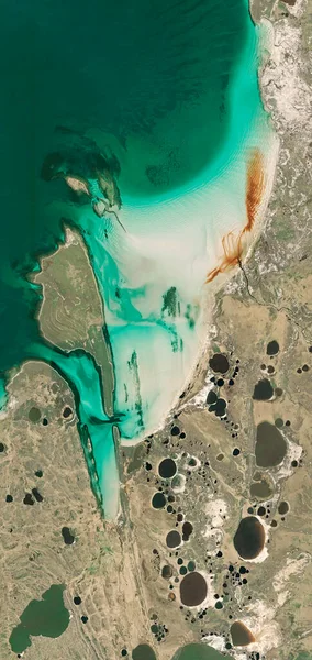 Vista Satellitare Delle Isole Falkland Lato Ovest Cambiamento Climatico Natura — Foto Stock