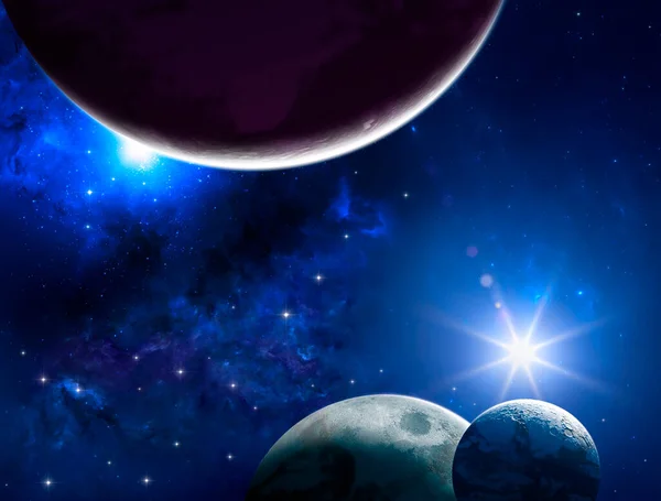 Planètes Exoplanètes Galaxies Inexplorées Science Fiction Nouveaux Mondes Découvrir Colonisation — Photo