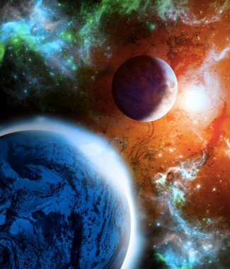 Keşfedilmemiş galaksilerin gezegenleri ve dış gezegenleri. Bilim kurgu. Keşfedilecek yeni dünyalar. Nebula ve galaksilerin kolonileşmesi ve keşfi. Gezegen ve halkalar. 