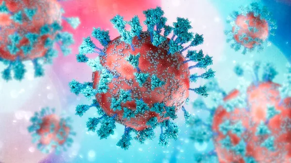 Virus Variant Coronavirus Spike Protein Deltacron Covid Seen Microscope Sars — Fotografia de Stock