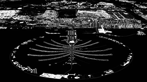 Супутникова Карта Дубая Єднані Арабські Емірати Міські Вулиці Палаци Будівлі — стокове фото