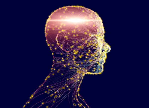 Stimuli Emotions Feelings Pervade Body Impulses Neurons Synapses Interact Face — Stock Photo, Image