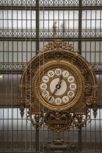 Paris Frankrike Europa Klockan Placerad Innerväggen Stora Salen Musee Orsay — Stockfoto