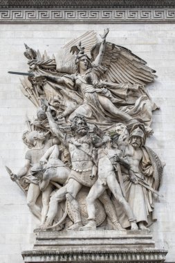 Paris, Fransa, Avrupa: 1792 'nin Ayrılışı (veya Marsilya) François Rude tarafından, Zafer Takı' nın her bir sütunu üzerindeki dört ana heykel grubundan biri (Zafer Takı).)