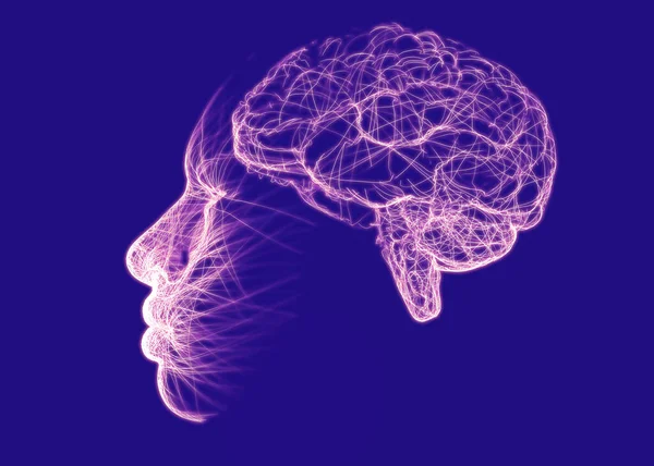 大脑是如何运作的 突触和神经细胞连接 照顾好你的大脑 刺激和想法 变性疾病 帕金森症和老年痴呆症 3D渲染 — 图库照片