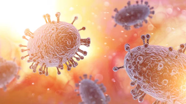 Monkeypox, smallpox. Virus seen under the microscope. Public Health Emergency of International Concern. Spread of the virus. 3d rendering
