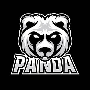 Panda Ayı esport oyunu maskot logosu şablonu