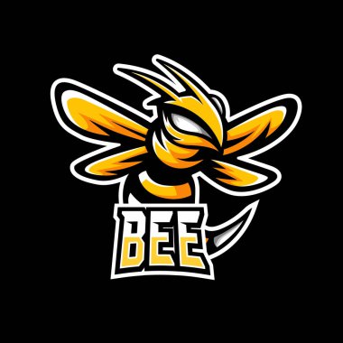 Arı hayvan esport oyun logosu şablonu