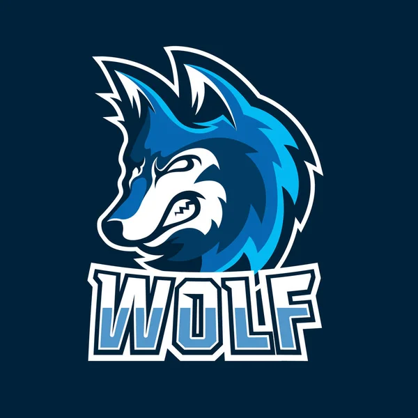Wolf Esport Jogo Mascote Logotipo Modelo —  Vetores de Stock