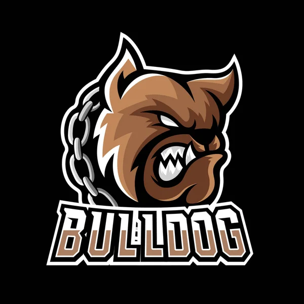 Bulldog Chien Animal Essport Jeu Mascotte Logo Modèle — Image vectorielle
