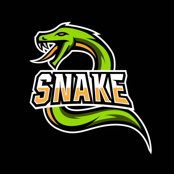 Viper Cobra Verde Pioson Mascote Esport Logotipo —  Vetores de Stock