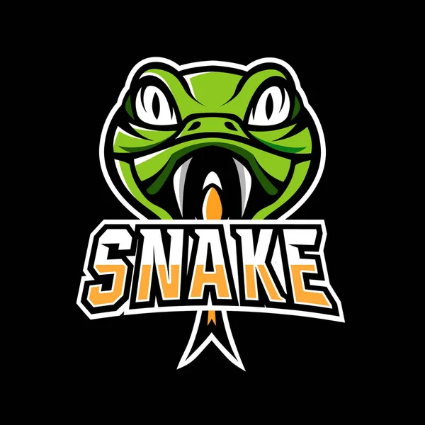 Viper Víbora Cobra Verde Pioson Mascote Jogo Esport Logotipo Para —  Vetores de Stock