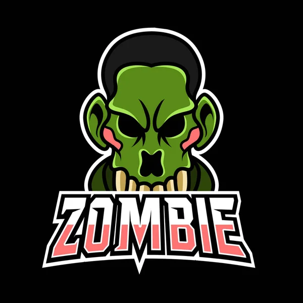 Crazy Zombie Open Head Maskottchen Sport Gaming Esport Logo Vorlage — Stockvektor