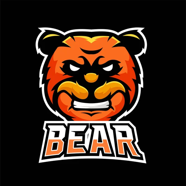 Bear Sport Esport Gaming Mascotte Logo Sjabloon Voor Team — Stockvector