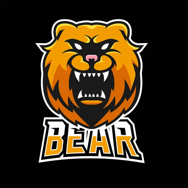 Bear Sport Esport Gaming Mascotte Logo Sjabloon Voor Team — Stockvector