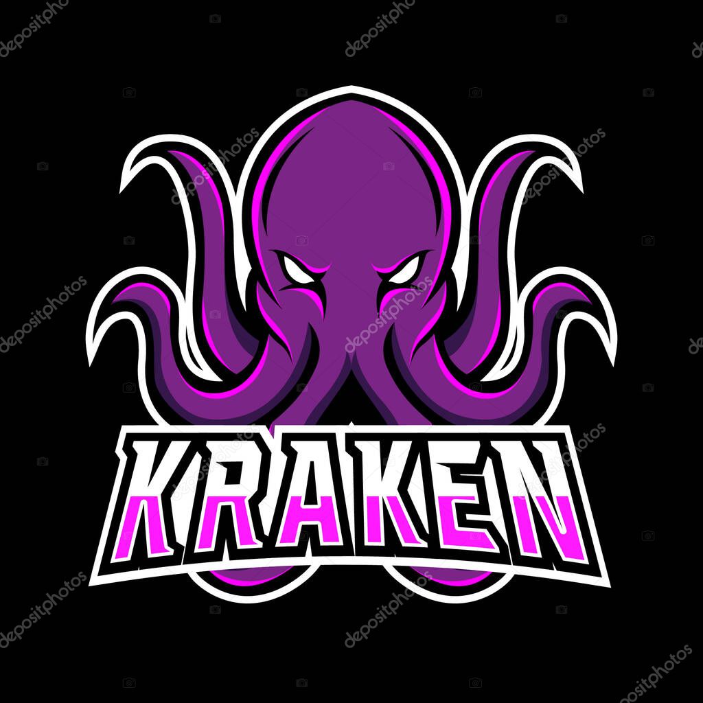 Kraken octopus squid mascot sport gaming esport logo template for squad team club