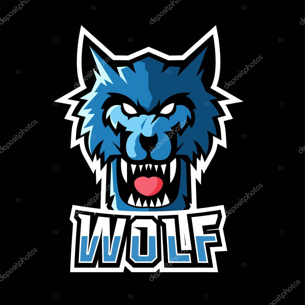 Wolf sport or esport gaming mascot logo template, for your team