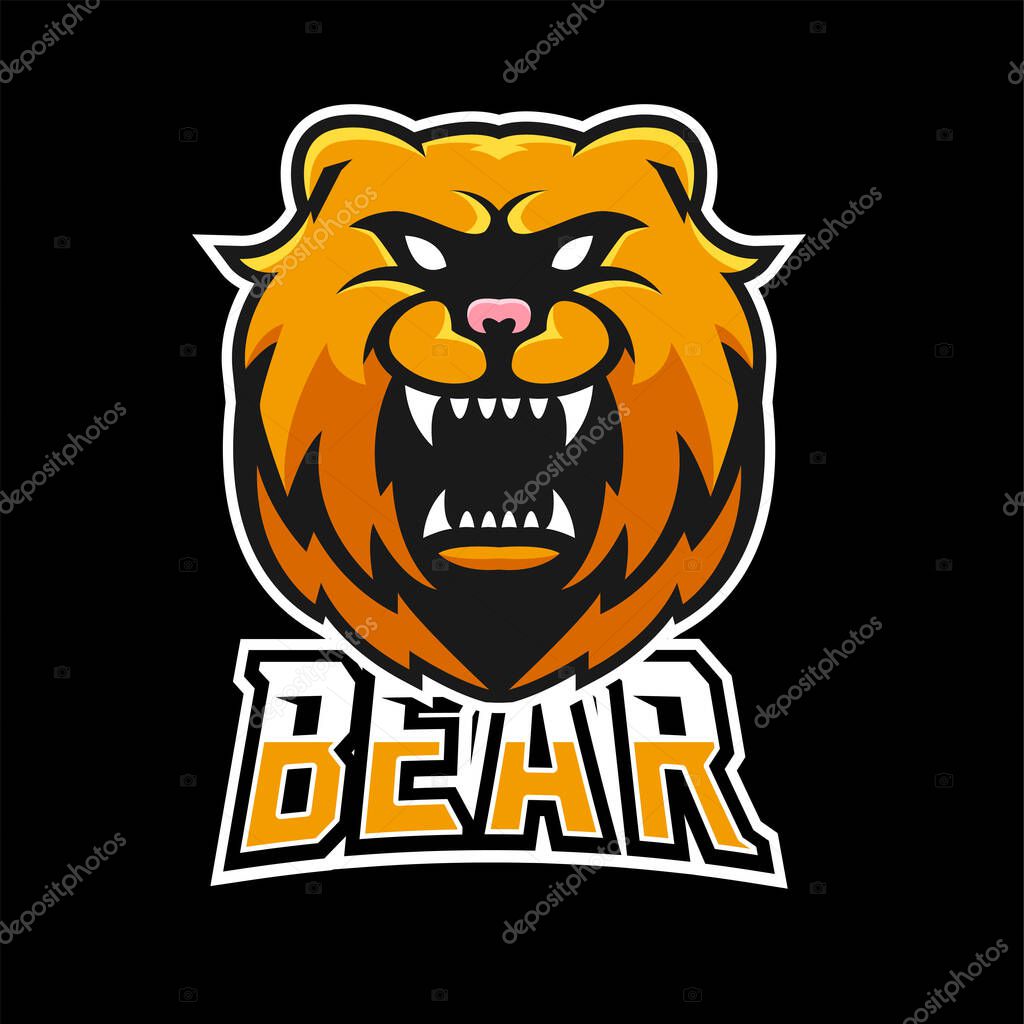 Bear sport or esport gaming mascot logo template, for your team