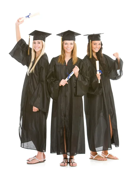 Graduazione: Ragazza solo gruppo di laureati — Foto Stock