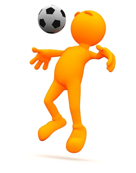 3D-Guy: Soccer Man doet borst Bump — Stockfoto