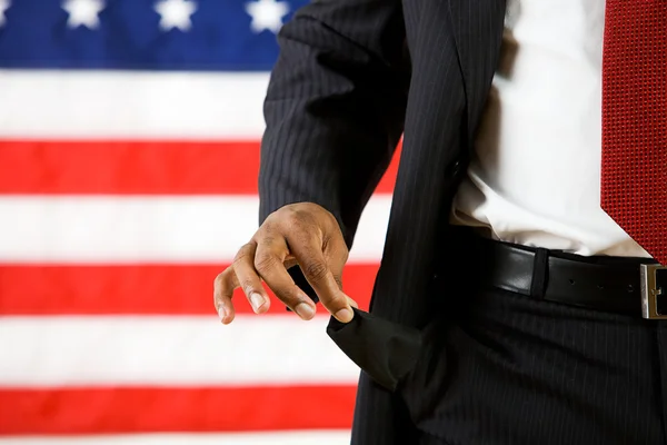 Politician: Man with Empty Pockets and No Money — Stock Photo, Image