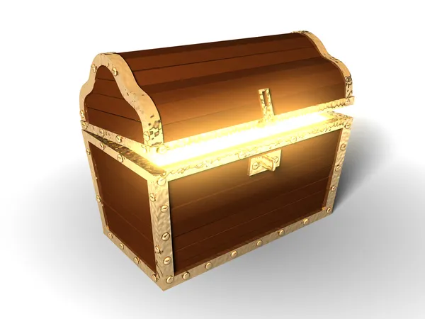 3d: Glowing Treasure Chest — Stock Photo, Image