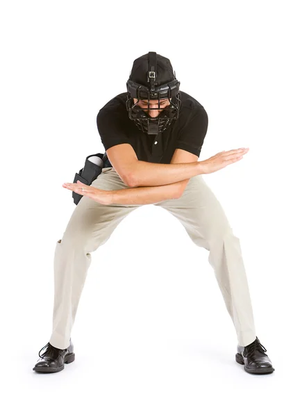 野球: 審判プレーヤーの安全を呼び出す — ストック写真