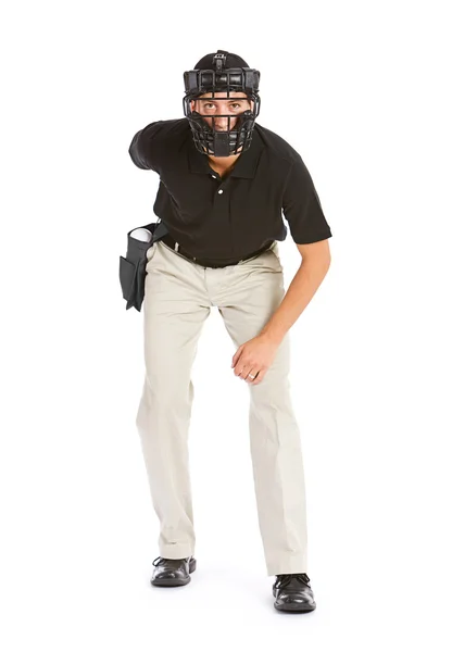 Baseball: Umpire Waits for the Pitch Stock Photo