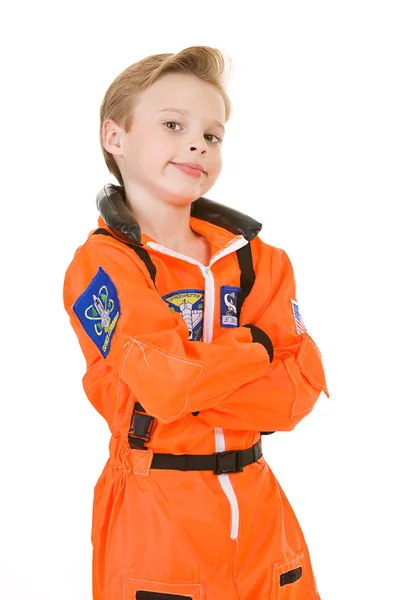 宇宙飛行士: 将来宇宙飛行士少年 — ストック写真