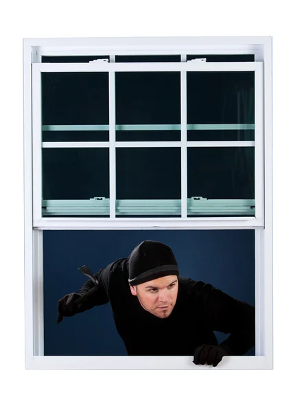 Ladrão: Vindo em uma janela aberta — Fotografia de Stock