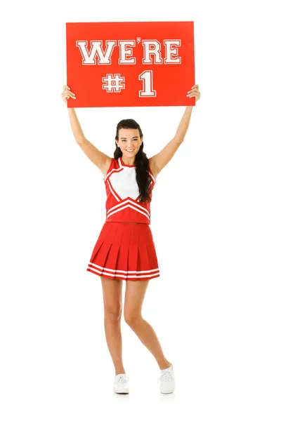 Cheerleader: We are Number One Sign — стоковое фото