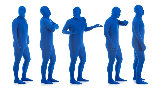 Blue: Group of Blue Men in Line — Stock Photo, Image