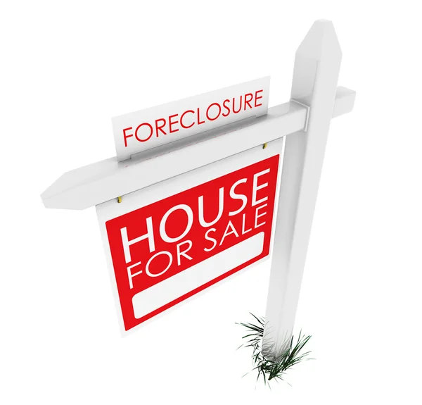 3D: Real Estate Sign: domácí Forclosure — Stock fotografie