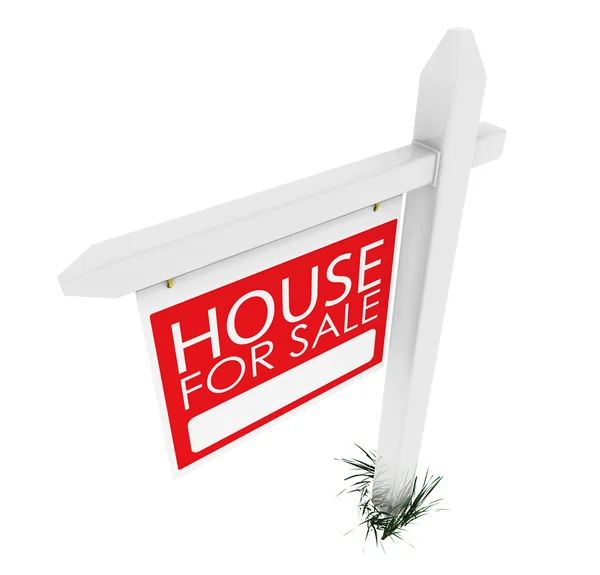 3d: Real Estate Sign: House for Sale — Stok Foto