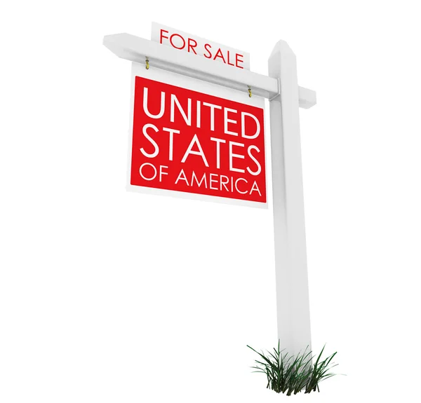 3d: Real Estate Sign: USA for Sale — Stock Photo, Image