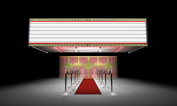 3d: Fancy Theater Entrance with Marquee — Stock Photo, Image