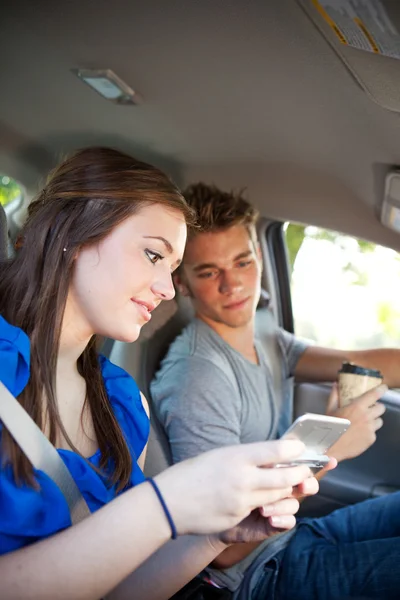 Driving: Driver Not Paying Attention to Road — Stock Photo, Image