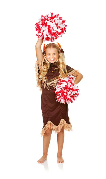 Thanksgiving: Cheerleader Indiase meisje — Stockfoto