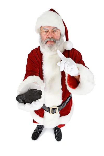 圣诞老人： 淘气的人得到煤的圣诞礼物 — 图库照片