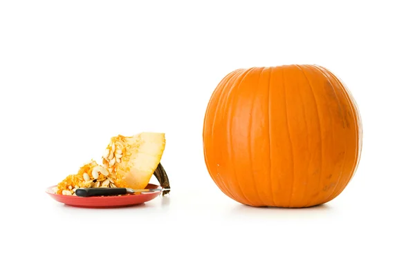 Pumpkin: In the Process of Being Carved — Stock Photo, Image