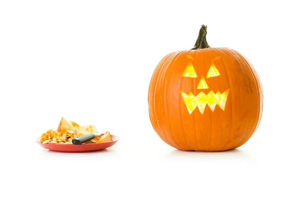 Pumpkin: In the Process of Being Carved — Stock Photo, Image