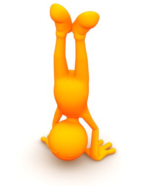 3d Guy: Doing a Headstand clipart