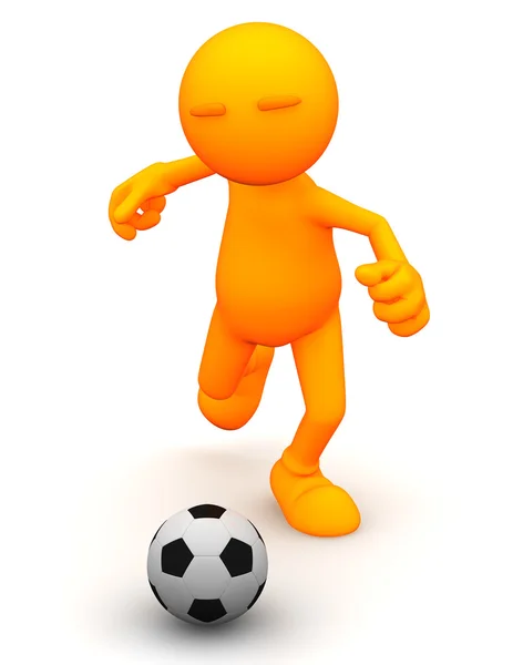 3d Guy: About To Kick Soccer Ball — Stock Photo, Image