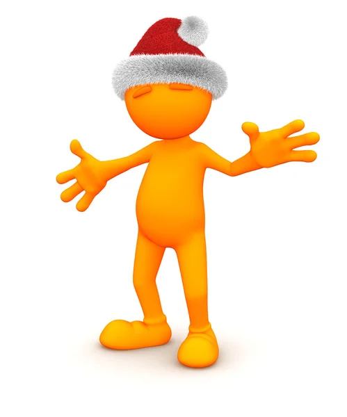 Orange Guy: In posa con Babbo Natale — Foto Stock