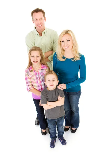 Familie: gelukkig, traditionele familie permanent samen — Stockfoto