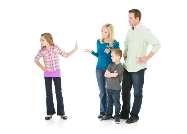 Family: Pre-Teen Girl Gives Family Attitude — Stock Photo, Image